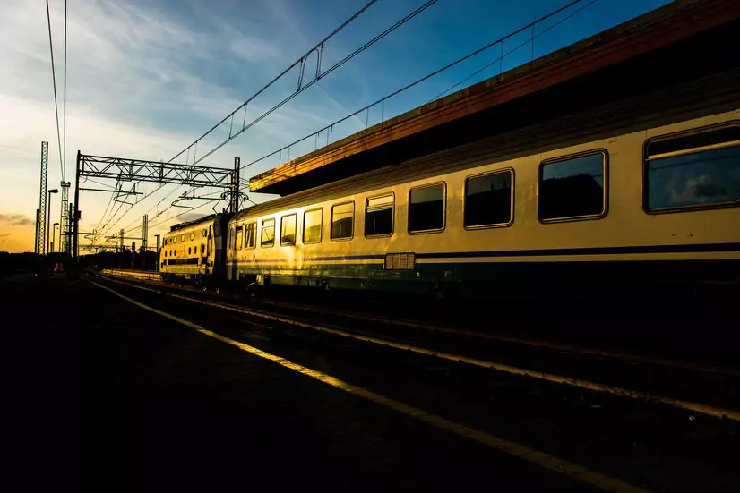 beautiful shot train motion railway station